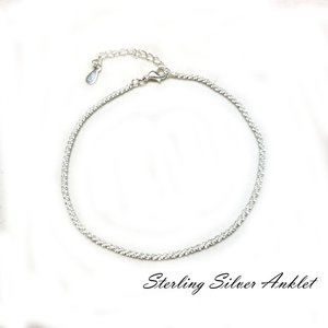 Sterling Silver Simple Sparkling Gypsophila Ankle Ankle Bracelet